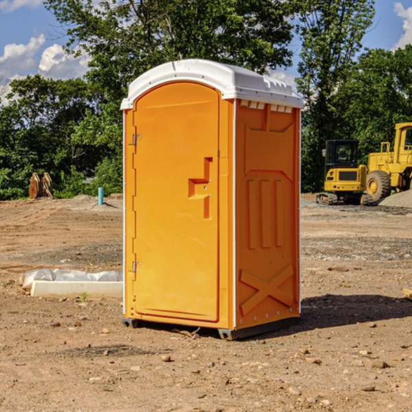 how often are the portable restrooms cleaned and serviced during a rental period in Newington